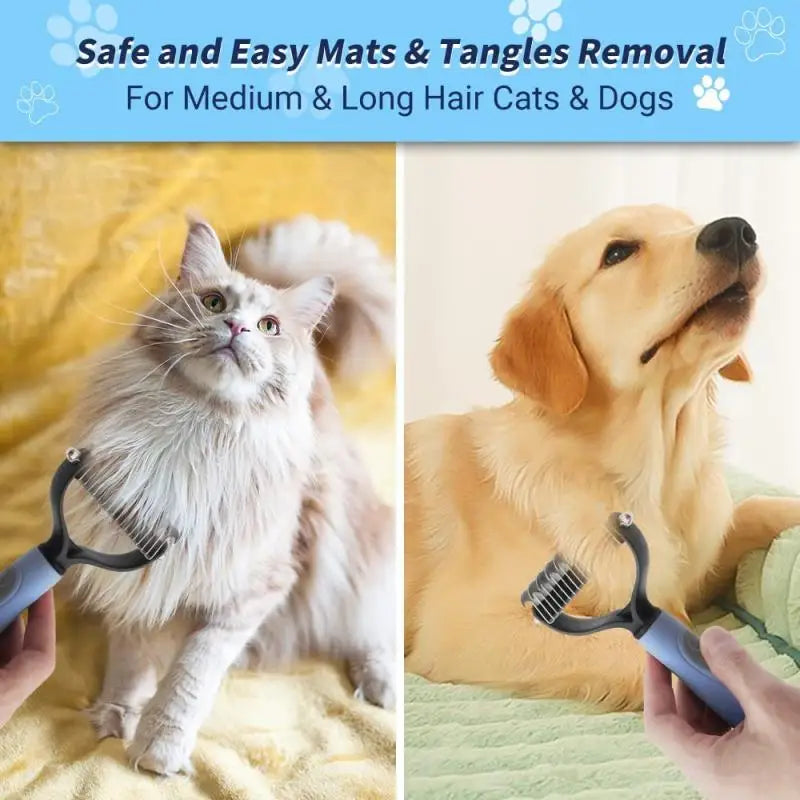 Pet Grooming Kit - Deshedding Brush, Nail Clippers & Comb