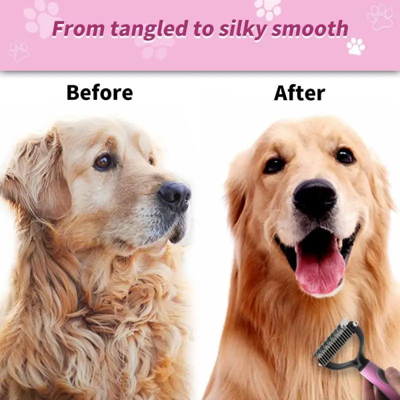 Pet Grooming Kit - Deshedding Brush, Nail Clippers & Comb