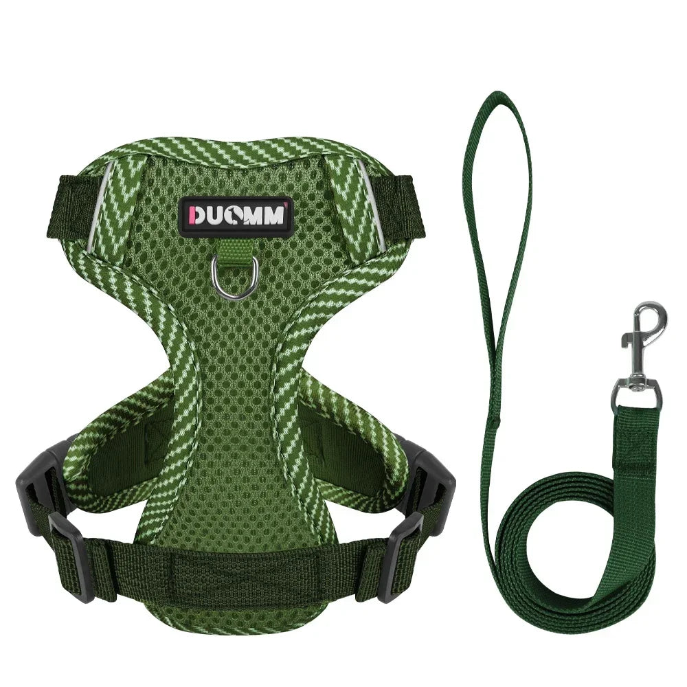 Reflective Adjustable Dog Harness & Leash Set