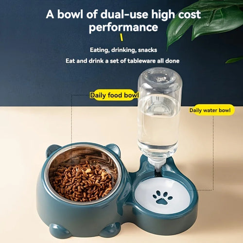 Automatic Pet Feeder & Water Dispenser - No Power Needed